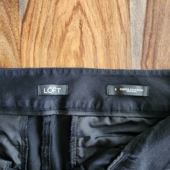 Ann Taylor Loft Cropped Size 8 Ladies Pants Black Front and Back Pockets - Picture 3 of 10